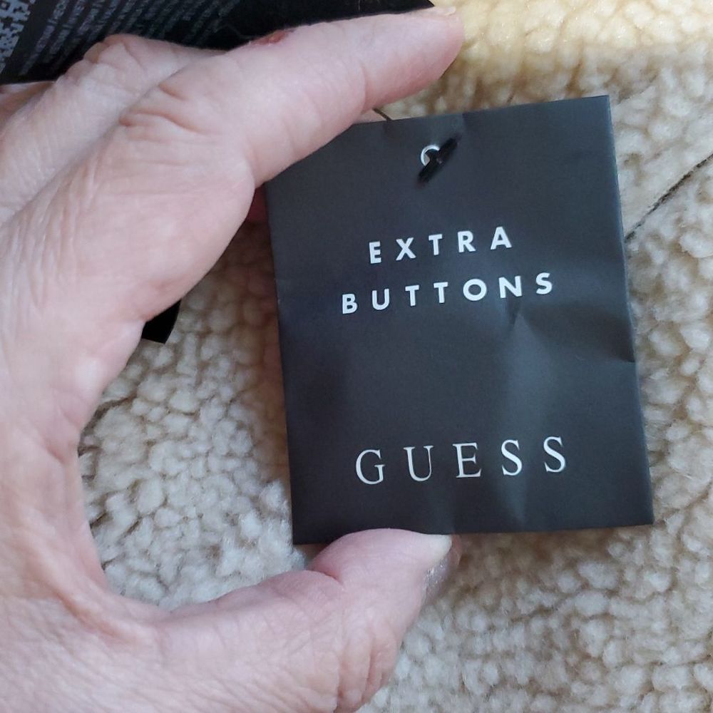 GUESS MENS FAUX-SHEARLING COGNAC OVERCOAT SIZE M NWOT-NEW WITHOUT TAGS - Picture 7 of 14